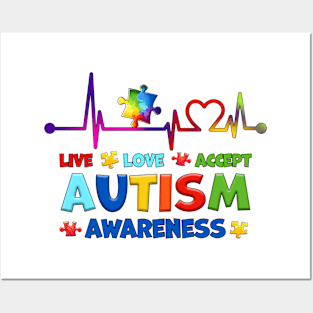 Puzzle Heart Autism Awareness Gift for Birthday, Mother's Day, Thanksgiving, Christmas Posters and Art